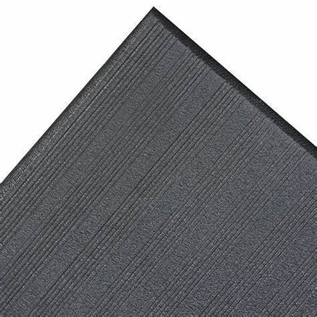 Justrite Anti-Fatigue Mats Airug, Series: 410, Closed cell PVC foam, Thickness: 3/8in., Size: 6'x 60', Black 410R0372BL